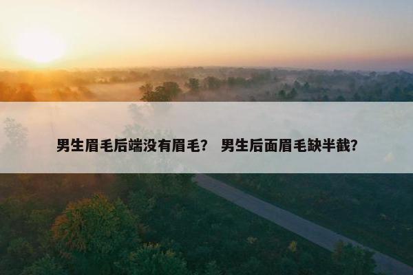 男生眉毛后端没有眉毛？ 男生后面眉毛缺半截？
