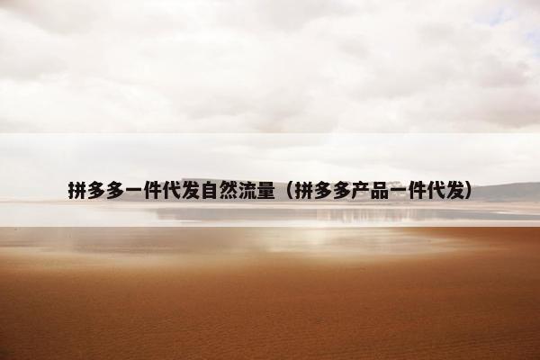 拼多多一件代发自然流量（拼多多产品一件代发）
