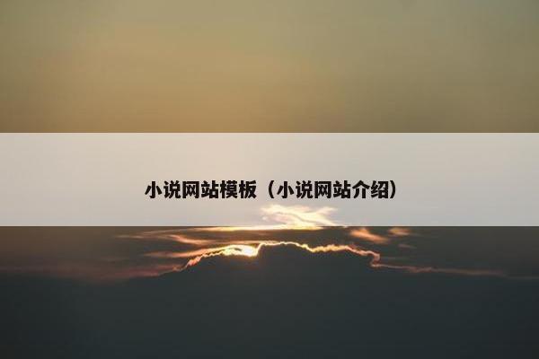 小说网站模板（小说网站介绍）