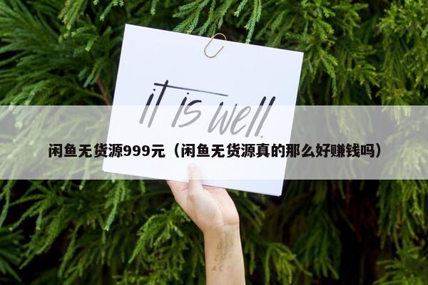 闲鱼无货源999元（闲鱼无货源真的那么好赚钱吗）
