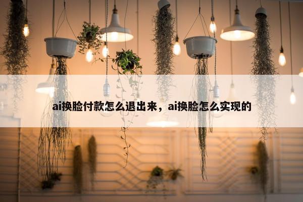ai换脸付款怎么退出来，ai换脸怎么实现的