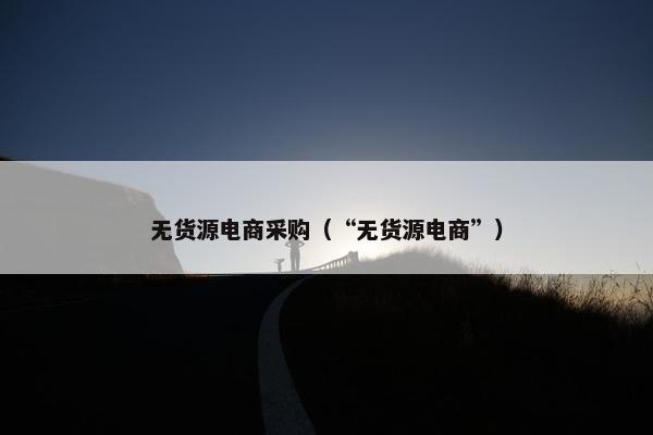 无货源电商采购（“无货源电商”）