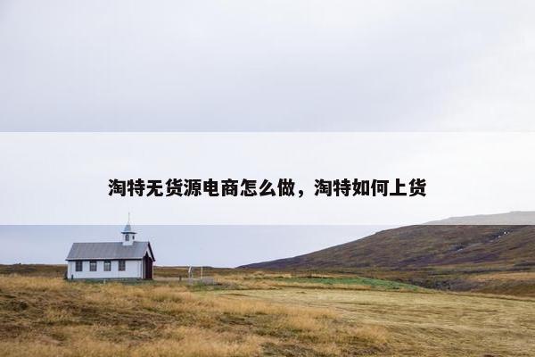 淘特无货源电商怎么做，淘特如何上货