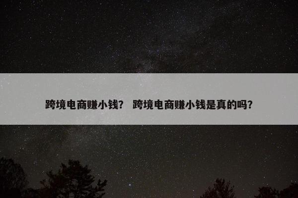 跨境电商赚小钱？ 跨境电商赚小钱是真的吗？