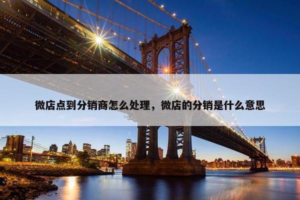 微店点到分销商怎么处理，微店的分销是什么意思