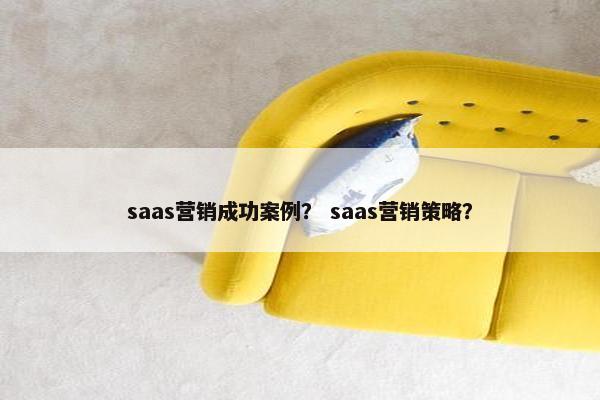 saas营销成功案例？ saas营销策略？