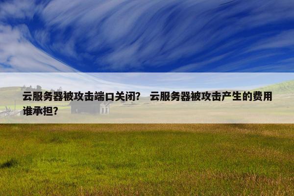 云服务器被攻击端口关闭？ 云服务器被攻击产生的费用谁承担？