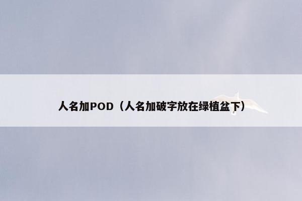 人名加POD（人名加破字放在绿植盆下）