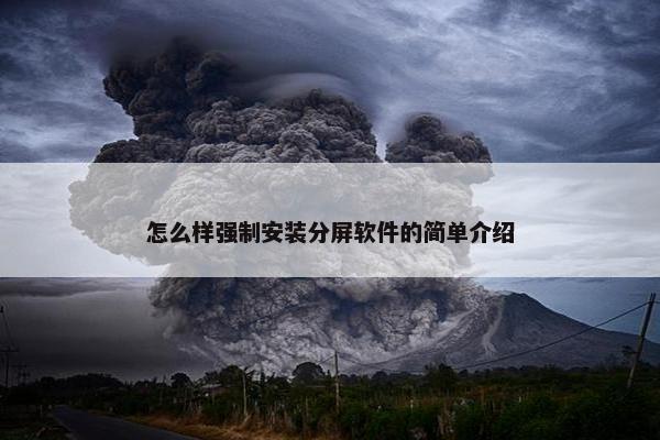 怎么样强制安装分屏软件的简单介绍