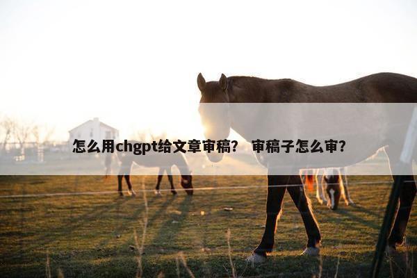 怎么用chgpt给文章审稿？ 审稿子怎么审？