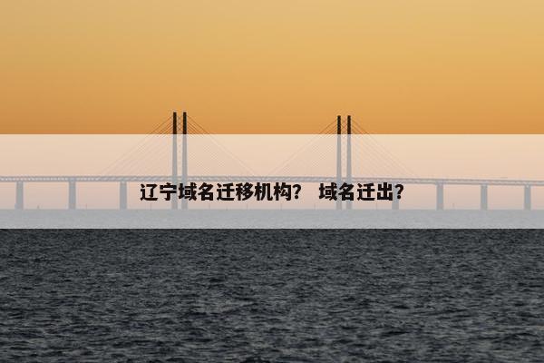 辽宁域名迁移机构？ 域名迁出？