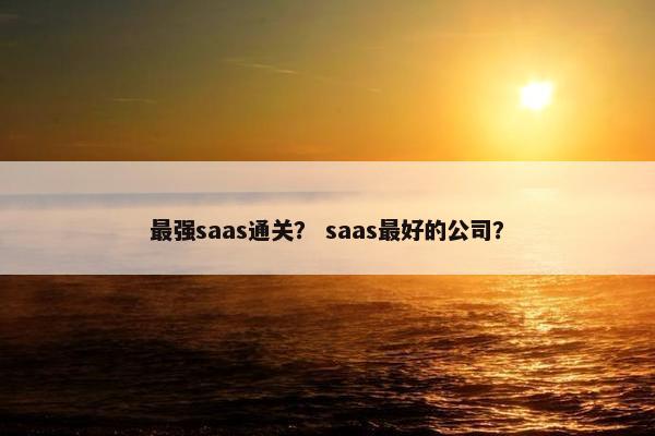 最强saas通关？ saas最好的公司？