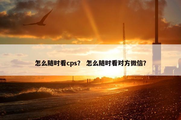 怎么随时看cps？ 怎么随时看对方微信？