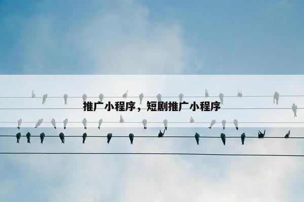 推广小程序，短剧推广小程序