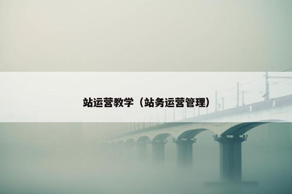 站运营教学（站务运营管理）