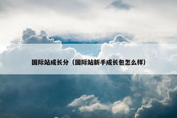 国际站成长分（国际站新手成长包怎么样）