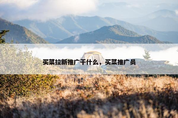 买菜拉新推广干什么，买菜推广员