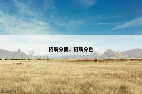 招聘分佣，招聘分色