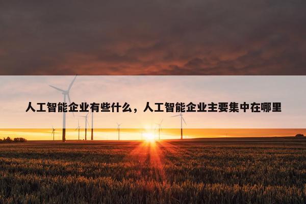 人工智能企业有些什么，人工智能企业主要集中在哪里