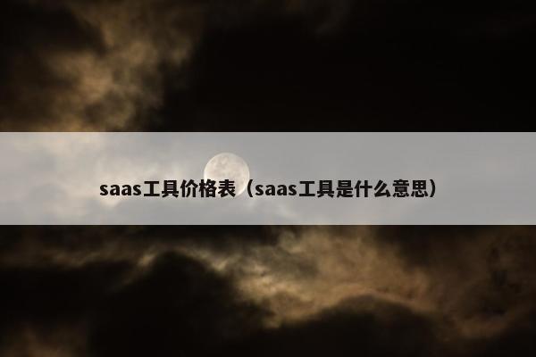 saas工具价格表（saas工具是什么意思）