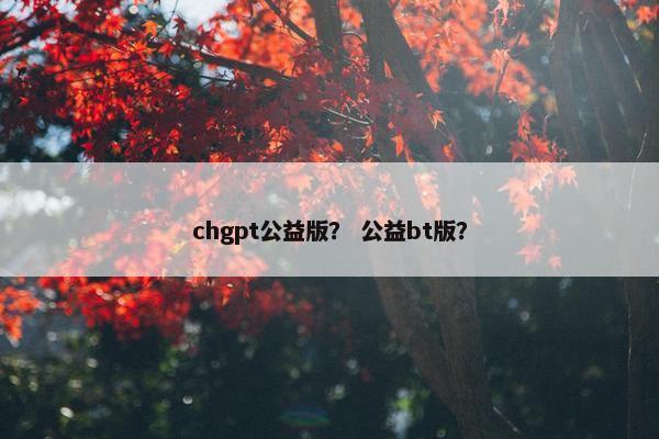 chgpt公益版？ 公益bt版？