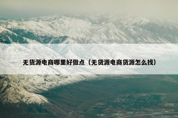 无货源电商哪里好做点（无货源电商货源怎么找）