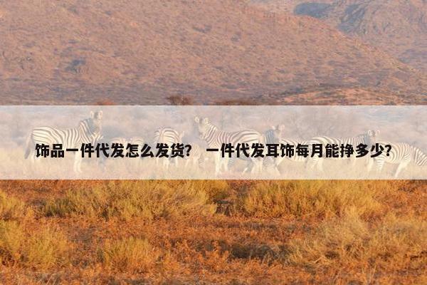 饰品一件代发怎么发货？ 一件代发耳饰每月能挣多少？