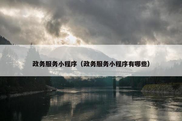 政务服务小程序（政务服务小程序有哪些）
