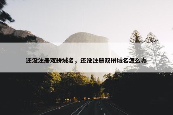 还没注册双拼域名，还没注册双拼域名怎么办