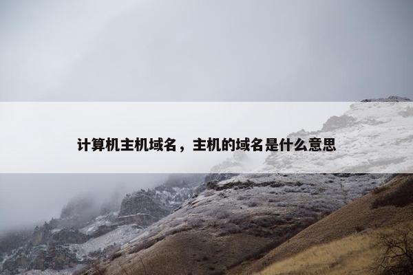 计算机主机域名，主机的域名是什么意思