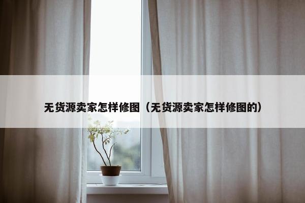 无货源卖家怎样修图（无货源卖家怎样修图的）