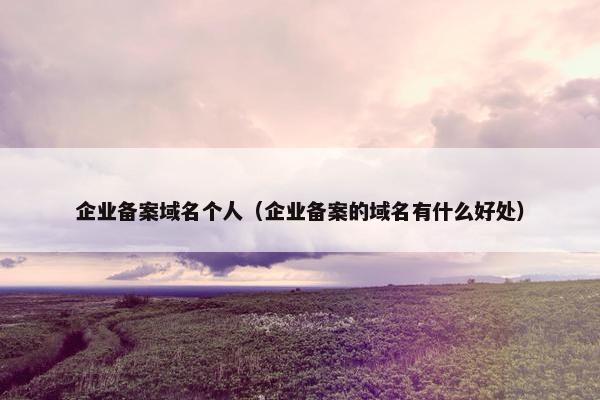 企业备案域名个人（企业备案的域名有什么好处）