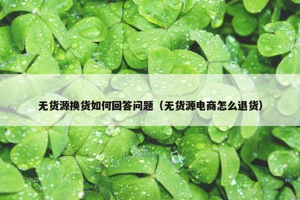 无货源换货如何回答问题（无货源电商怎么退货）