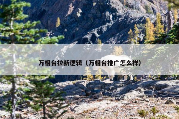 万相台拉新逻辑（万相台推广怎么样）
