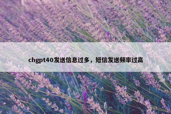 chgpt40发送信息过多，短信发送频率过高