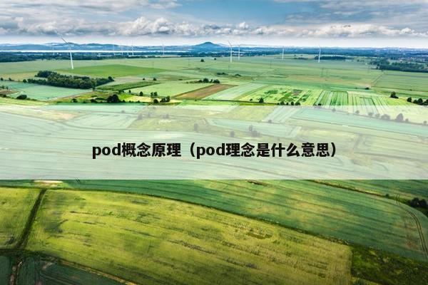 pod概念原理（pod理念是什么意思）