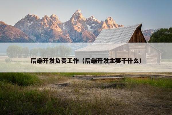 后端开发负责工作（后端开发主要干什么）