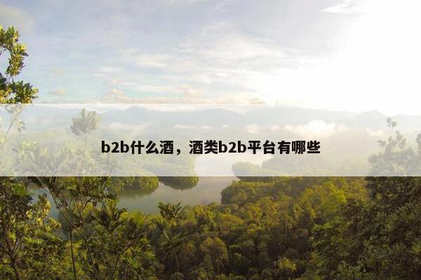 b2b什么酒，酒类b2b平台有哪些