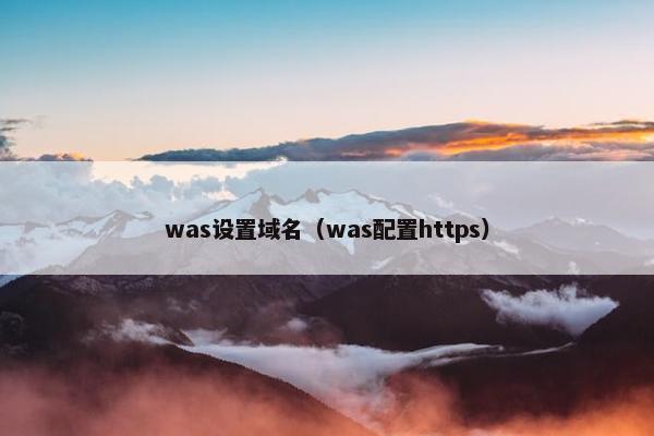 was设置域名（was配置https）