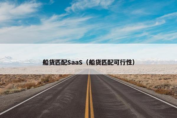船货匹配SaaS（船货匹配可行性）