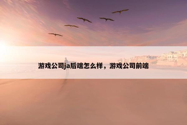 游戏公司ja后端怎么样，游戏公司前端
