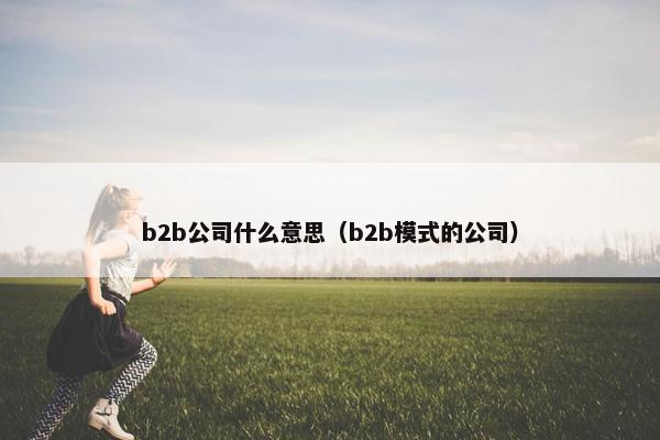 b2b公司什么意思（b2b模式的公司）