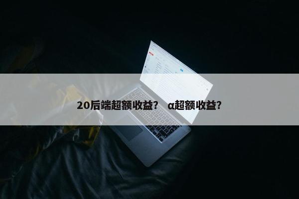 20后端超额收益？ α超额收益？