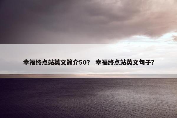 幸福终点站英文简介50？ 幸福终点站英文句子？