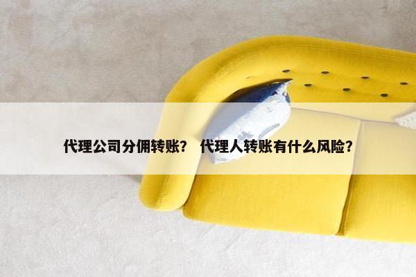 代理公司分佣转账? 代理人转账有什么风险?