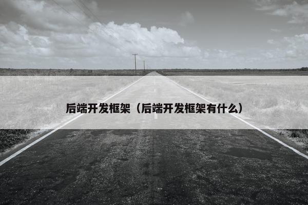 后端开发框架（后端开发框架有什么）