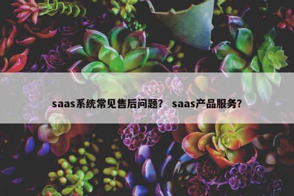 saas系统常见售后问题？ saas产品服务？