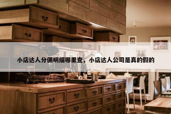 小店达人分佣明细哪里查,小店达人公司是真的假的