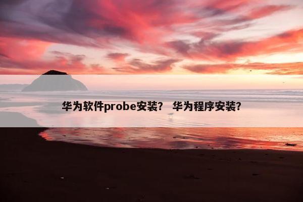 华为软件probe安装？ 华为程序安装？