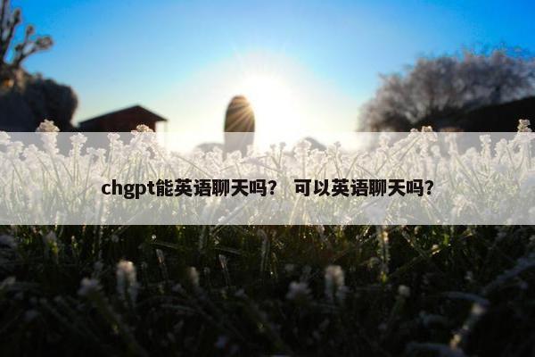 chgpt能英语聊天吗？ 可以英语聊天吗？